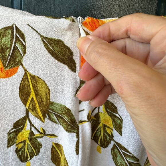 Never Fully Dressed Citrus Fruit Print Wide Leg Pants Viscose Resort Summer 6 - Picture 4 of 8